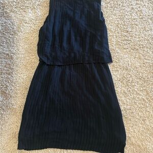 J. Jill Black Pleated Tiered Mini Dress Women’s M NWT